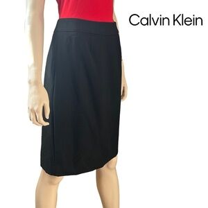 Calvin Klein Rayon Blend Black Skirt Classic Professional Suit Fully Lined NWOT